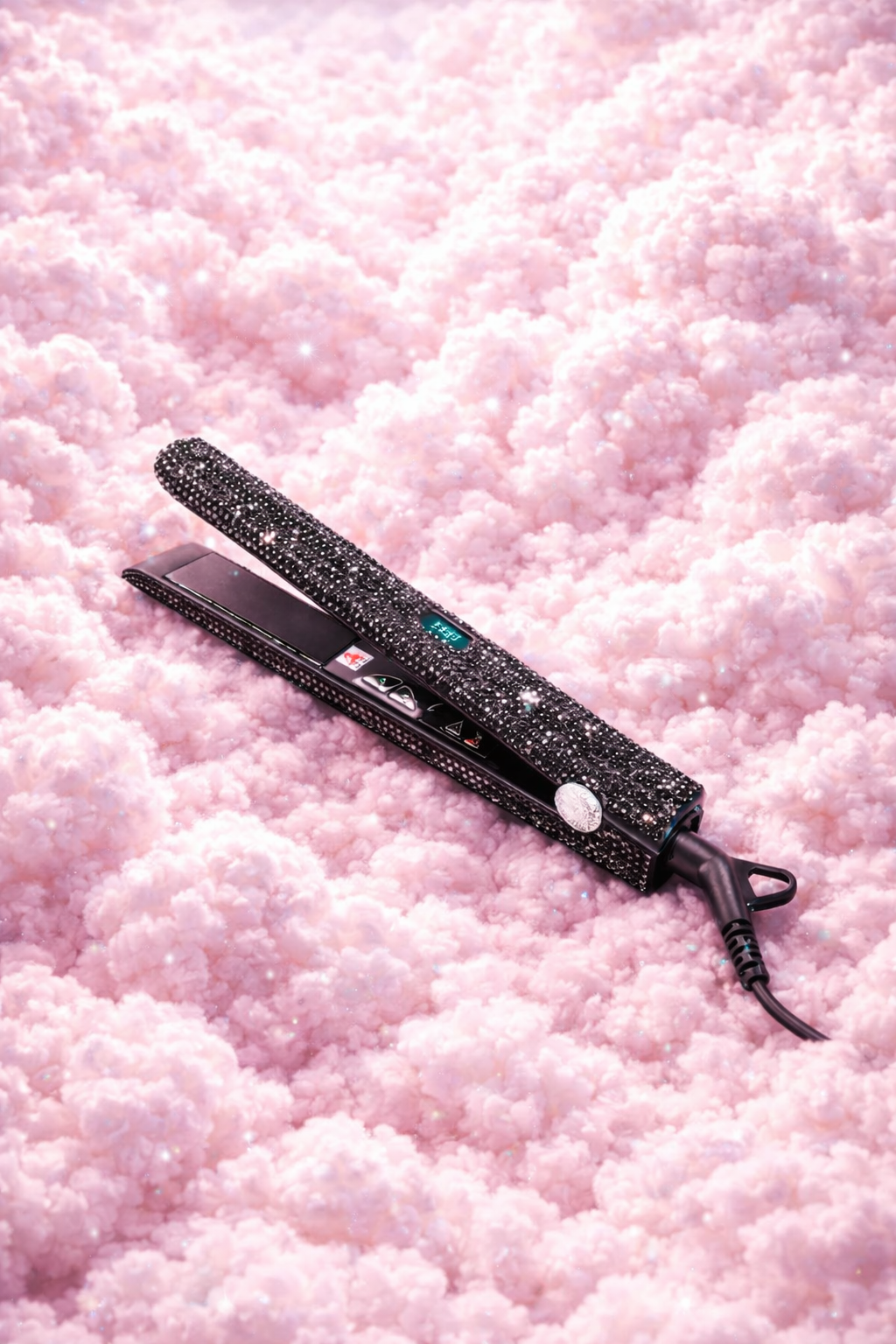 Dream Girl™ 1 Inch Rhinestone Titanium Flat Iron Hair Straightener