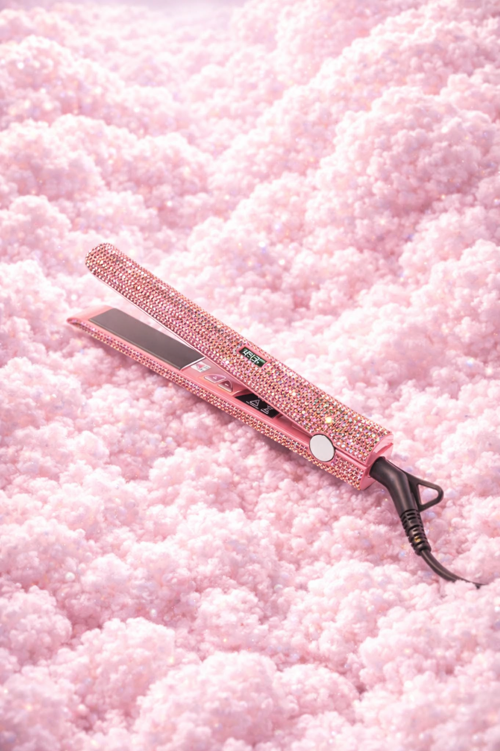 Dream Girl™ 1 Inch Rhinestone Titanium Flat Iron Hair Straightener
