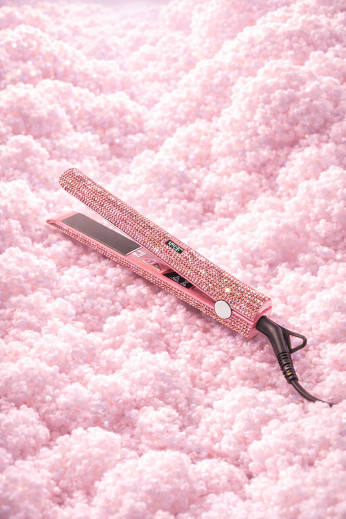 Dream Girl™ 1 Inch Rhinestone Titanium Flat Iron Hair Straightener with LCD Display