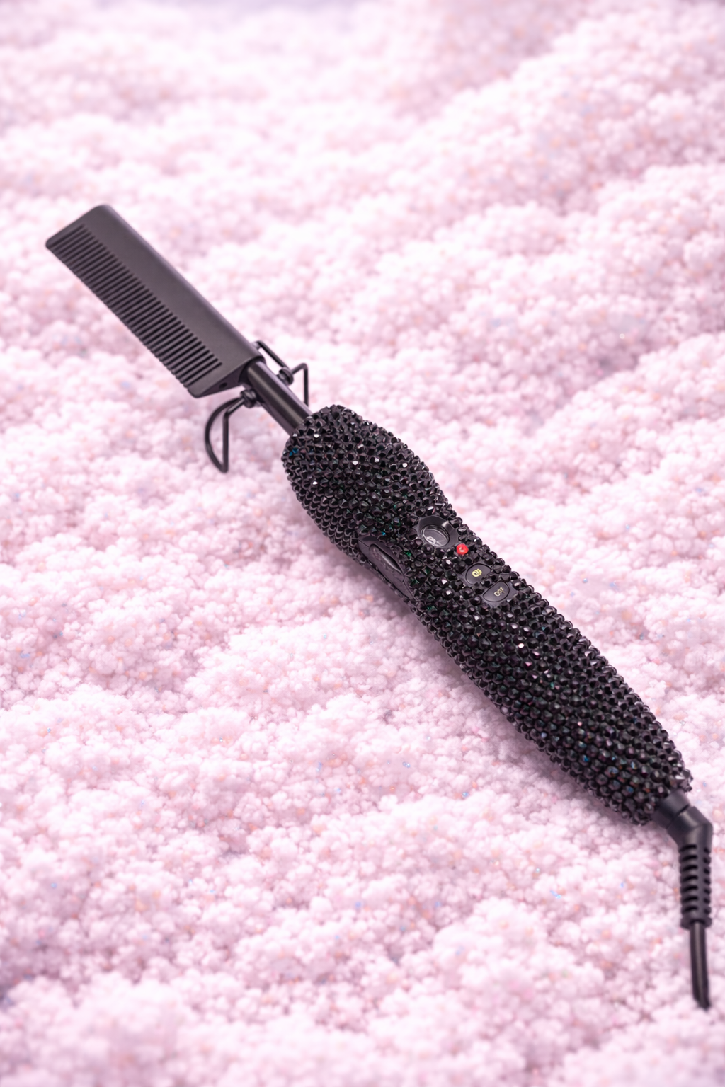 Dream Girl™ Hot Comb Straightener with Rhinestones – Electric Heating Comb