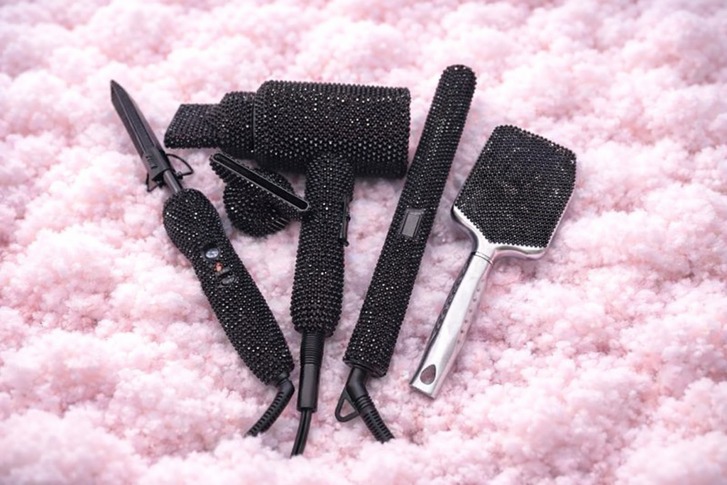 Dream Girl™ Hair Hot Tools Set – Rhinestone Flat Iron, Heating Comb & Blow Dryer + More