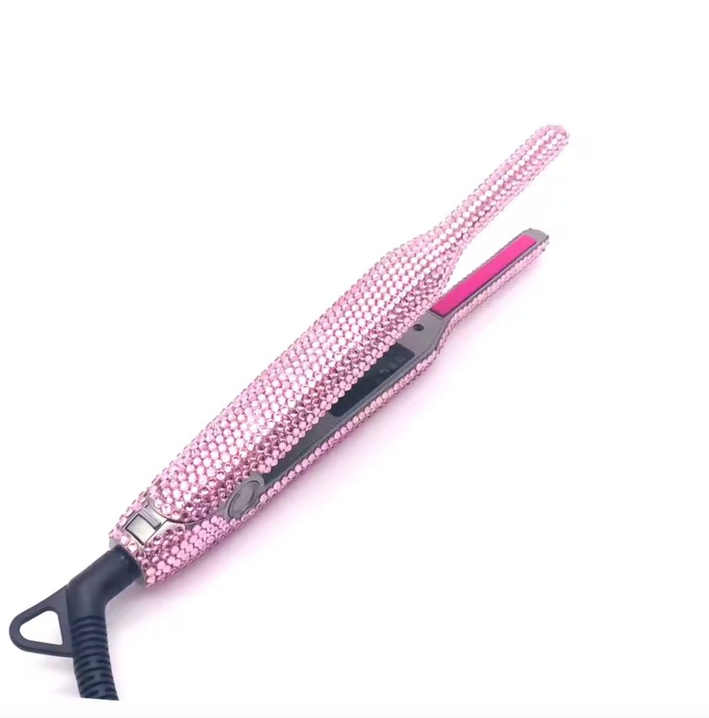 Dream Girl™ 1/4 Inch Rhinestone Titanium Flat Iron Hair Straightener