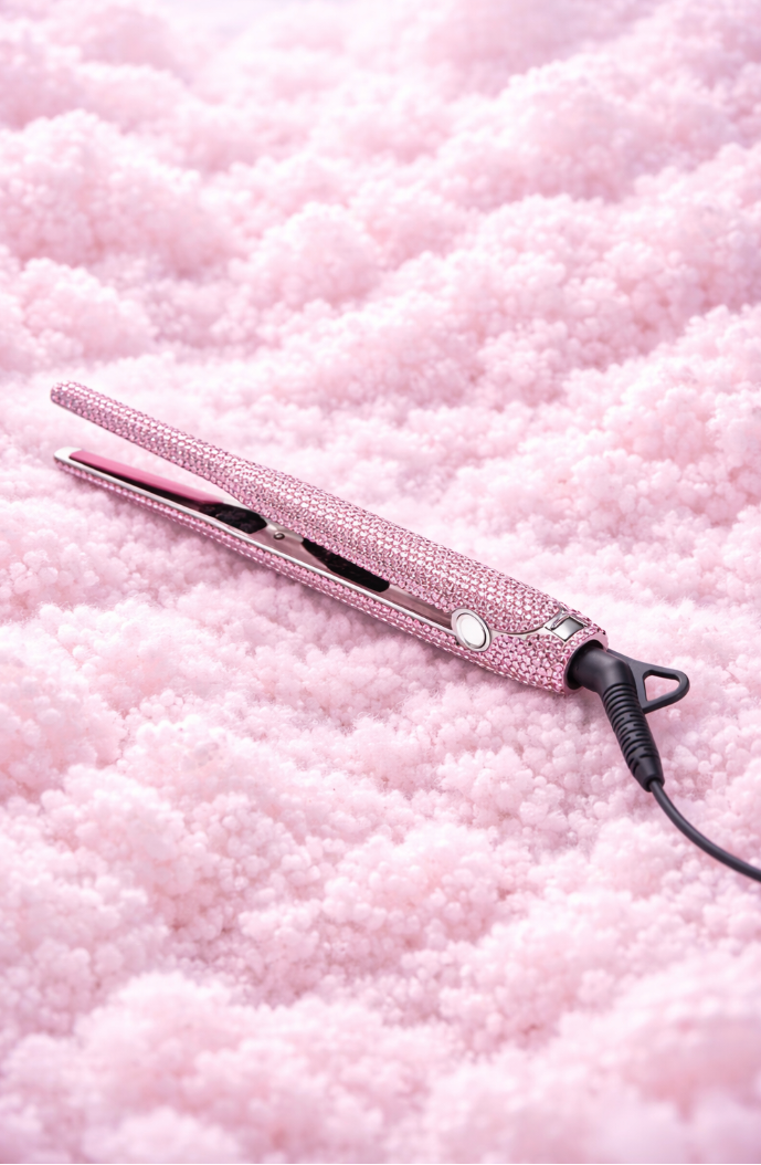 Dream Girl™ 1/4 Inch Rhinestone Titanium Flat Iron Hair Straightener